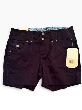 One Five One Black Stretch Cotton Cargo Shorts  4